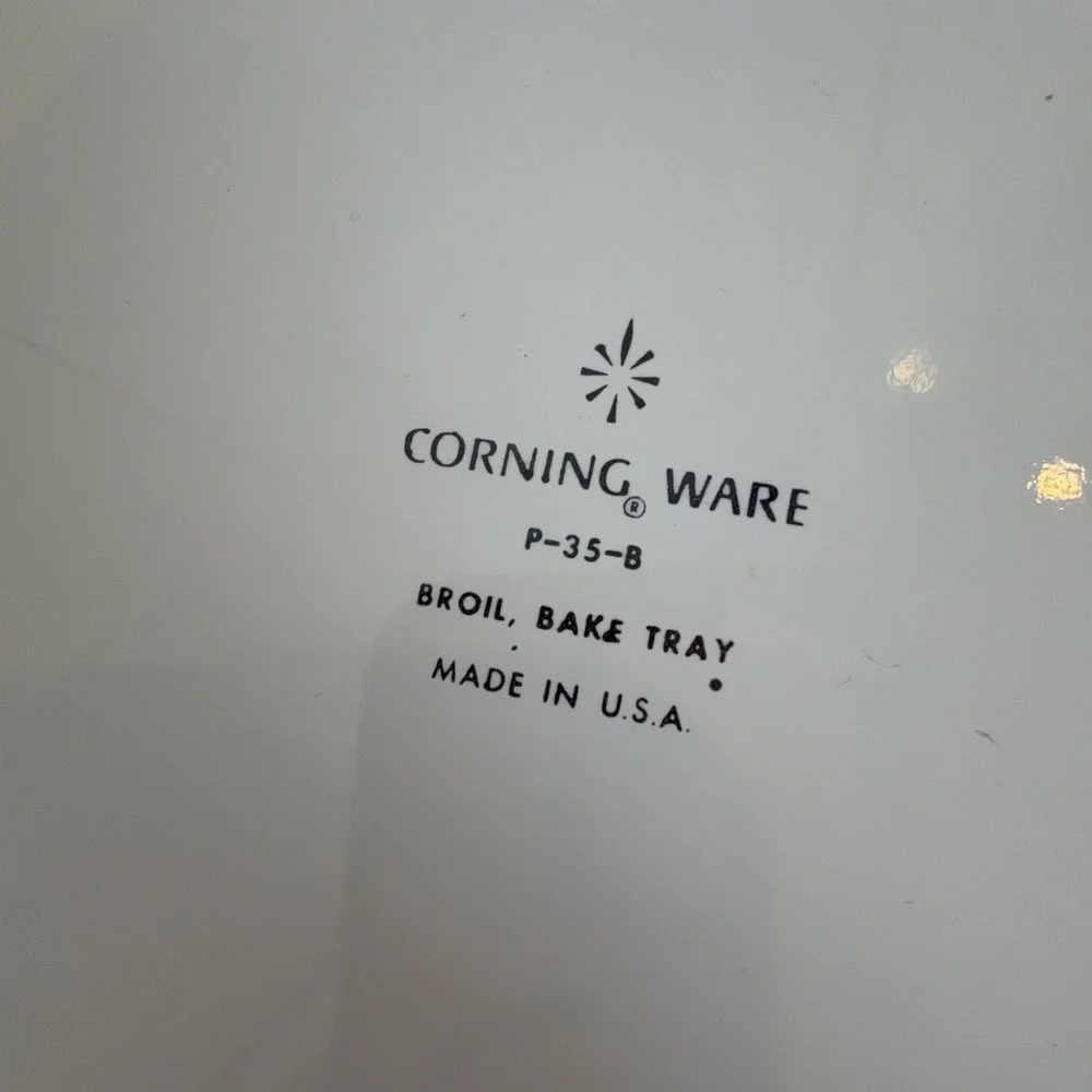 Vintage Corning Ware Cornflower Broil & Bake Tray With Serving Rack Stand P 35 B